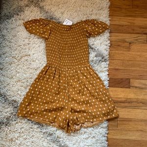 NWT Mustard Yellow Flower Floral Romper